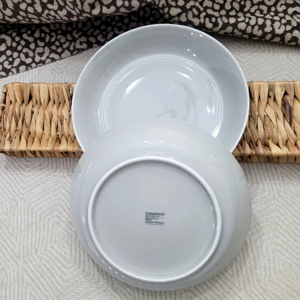 Crate&Barrel White Ceramic Serving Bowls